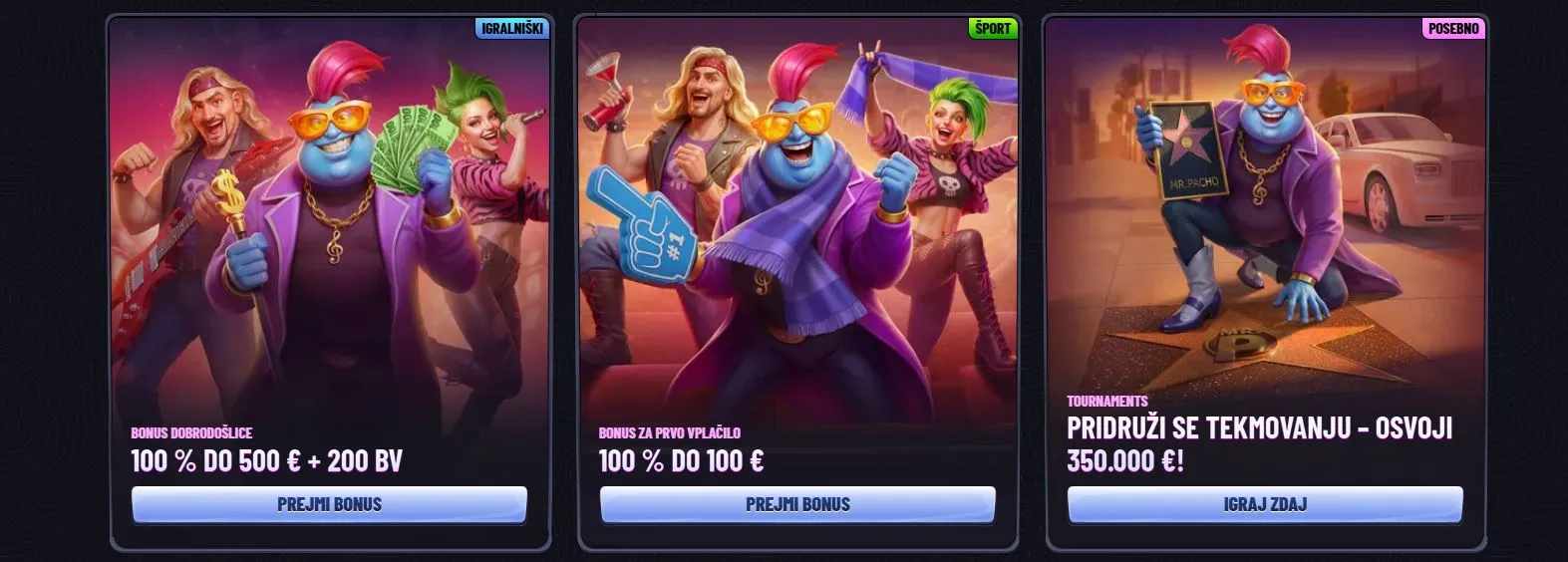 online-casino-slovenija Vrste bonusov